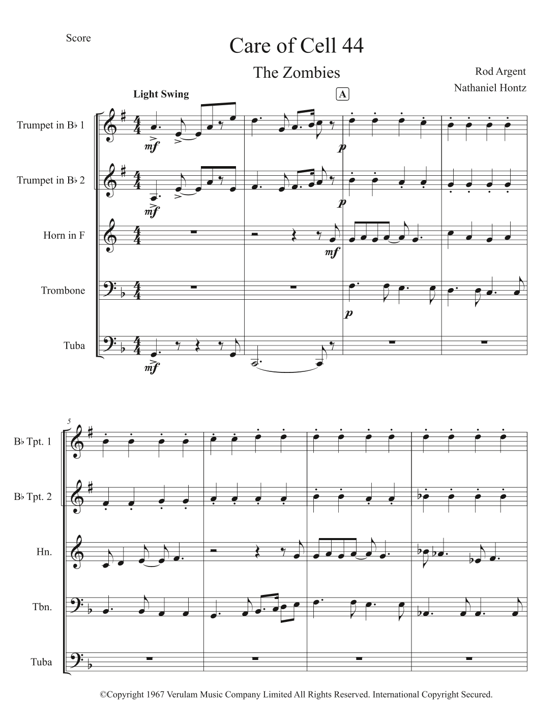 Care Of Cell 44 (arr. Nathaniel Hontz)