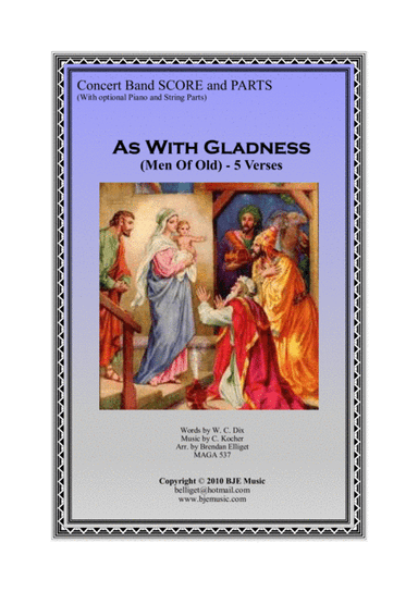As With Gladness (Men of Old) - Concert Band with Optional Strings Score and Parts PDF (arr. Brendan Elliget MAGA 537)