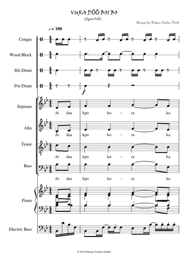Vura Doo Boi Bo (arr. Holyone Tombari Dodoh)