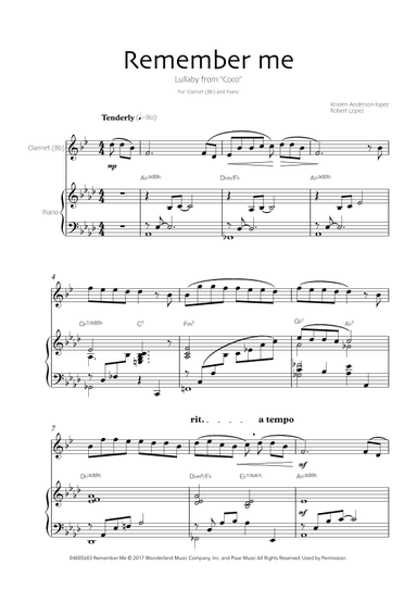 Remember Me (lullaby) (arr. Robin Hood Editions)