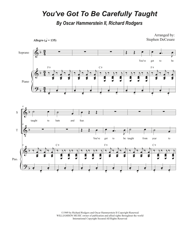 You've Got To Be Carefully Taught (arr. Stephen DeCesare)