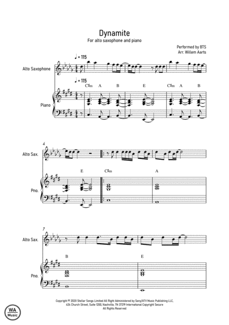Dynamite (arr. Willem Aarts)