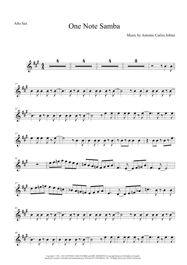 One Note Samba (samba De Uma Nota So) (arr. Anderson Quevedo)