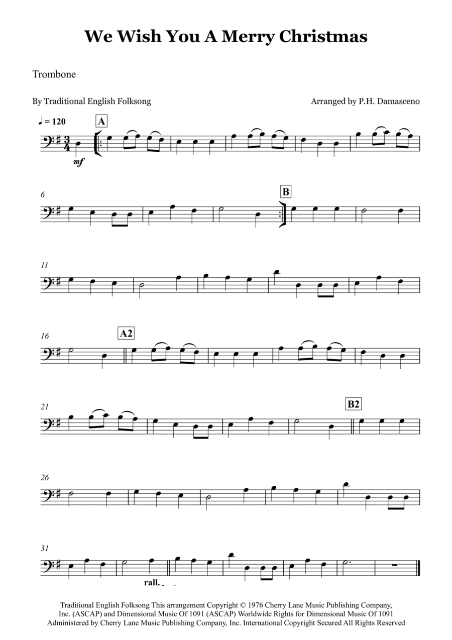 We Wish You A Merry Christmas (arr. P.H. Damasceno)