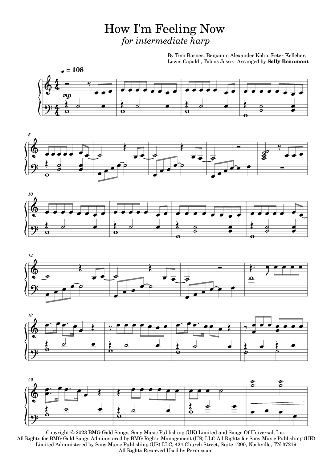 How I'm Feeling Now (arr. Sally Beaumont)