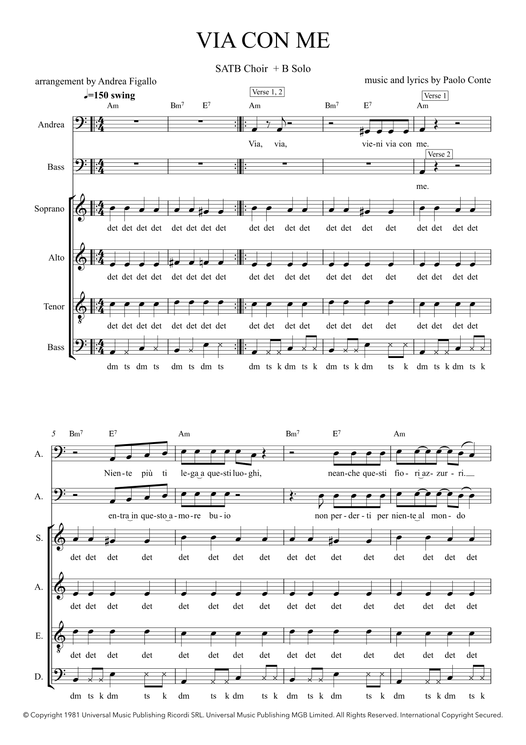 Via Con Me (arr. Andrea Figallo)