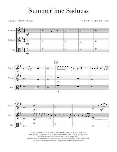 Summertime Sadness (arr. Heather Morgan)