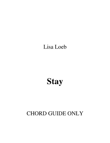 Stay (arr. RWM)