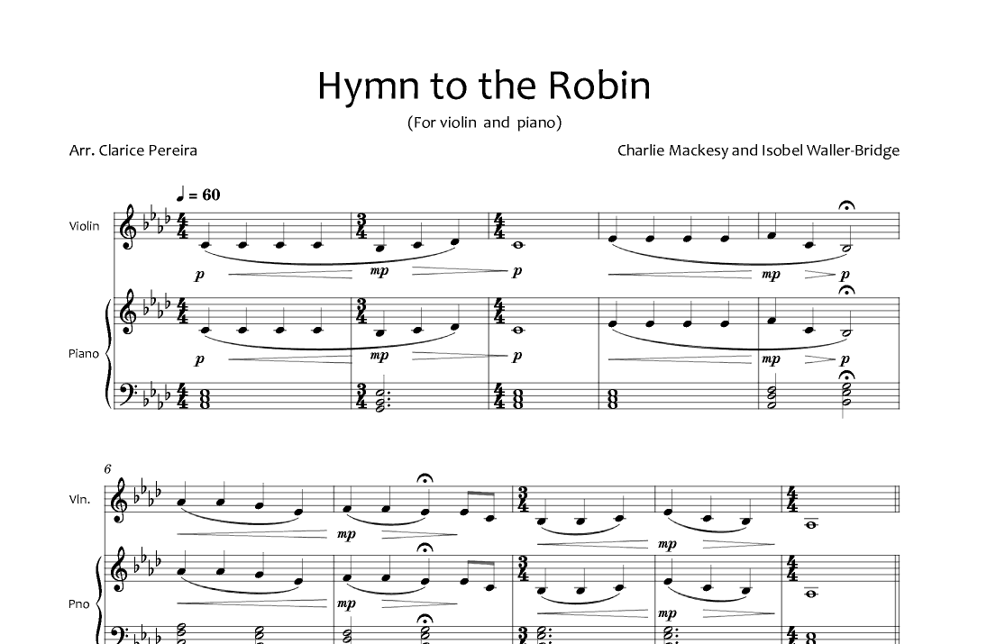 A Hymn For The Robin (arr. Clarice Pereira)