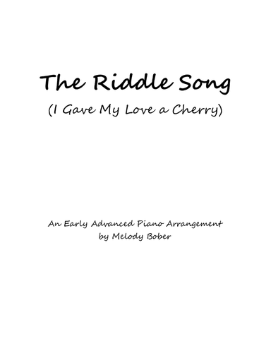 The Riddle Song (arr. Melody Bober)