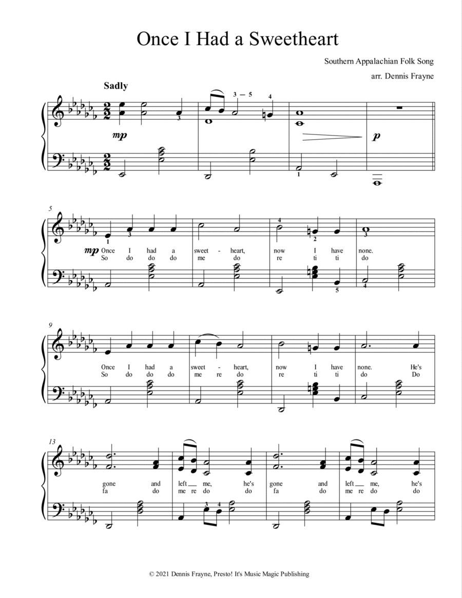 Once I Had a Sweetheart (arr. Dennis Frayne)
