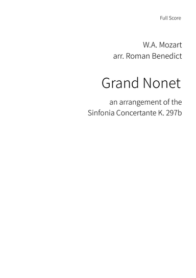 Mozart: Sinfonia Concertante (arr. nonet) (arr. Roman Benedict)