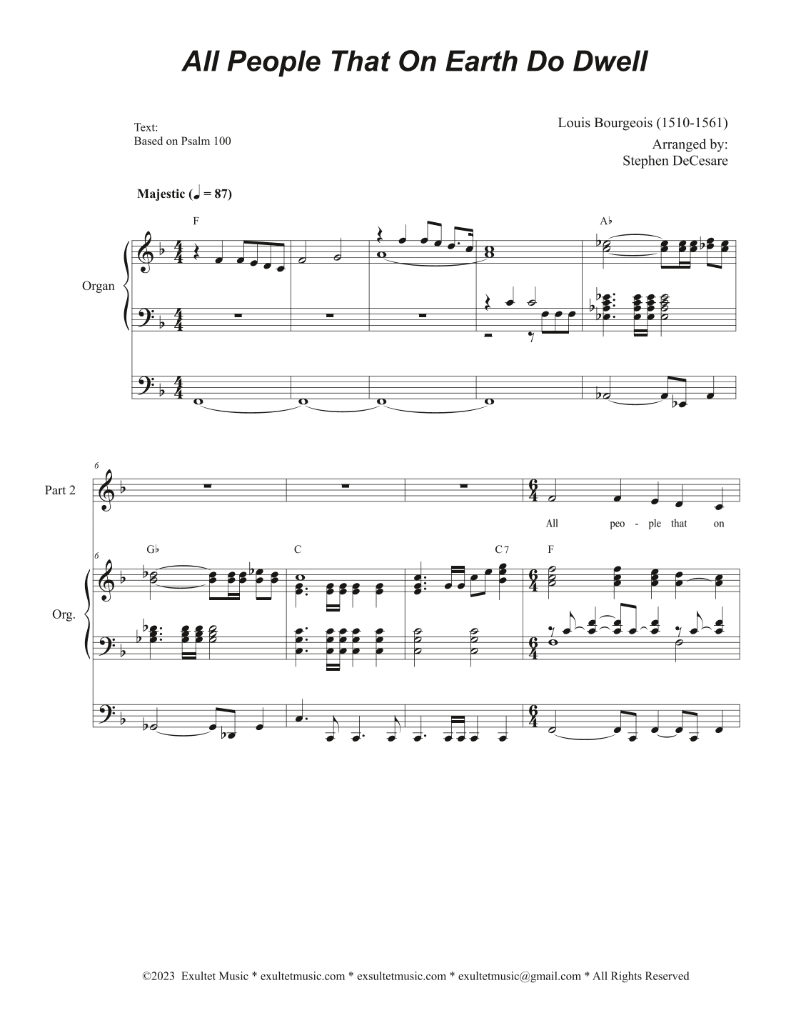 All People That On Earth Do Dwell (2-part choir) (arr. Stephen DeCesare)