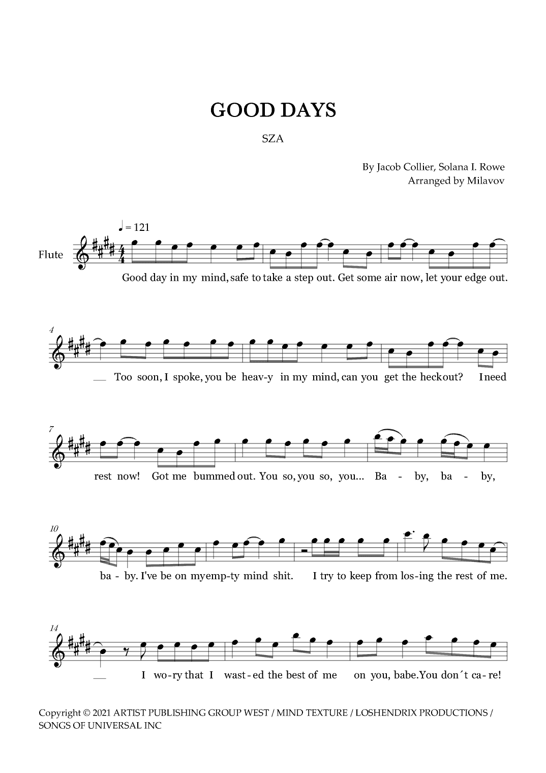 Good Days (arr. Milanov)