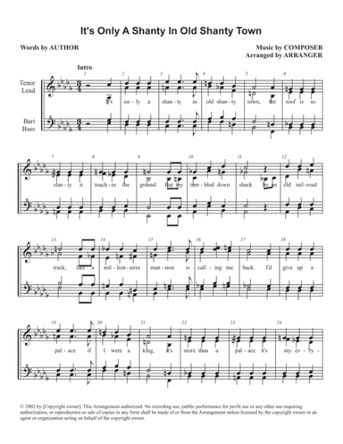 In A Shanty In Old Shanty Town (arr. Walter Latzko)