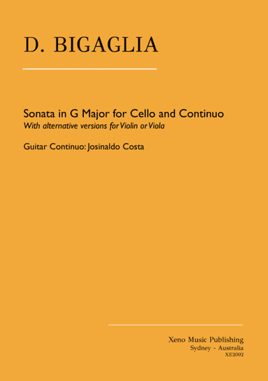 Diogenio Bigaglia - Sonata for Cello and Guitar in G Major (arr. Josinaldo Costa)