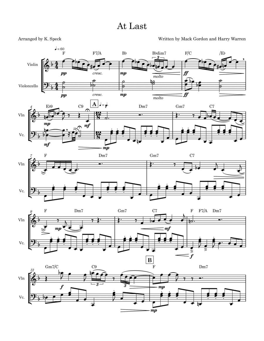 At Last (arr. K. Speck)