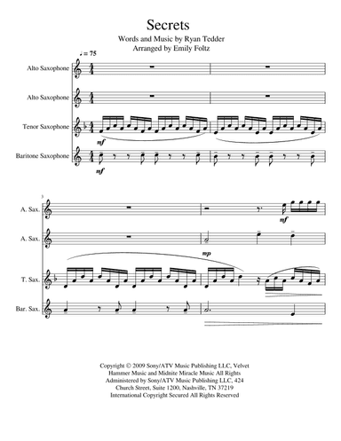 Secrets (arr. Emily Foltz)