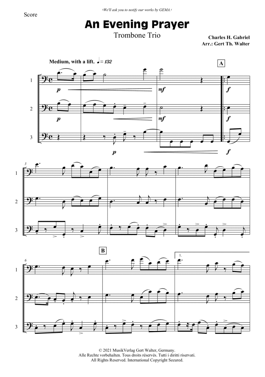 An Evening Prayer (arr. Gert Th. Walter)