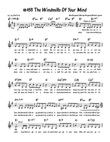The Windmills Of Your Mind (arr. John Fries)