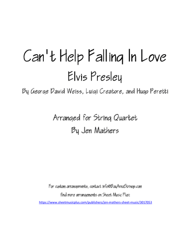 Can't Help Falling In Love (arr. Jen Mathers)