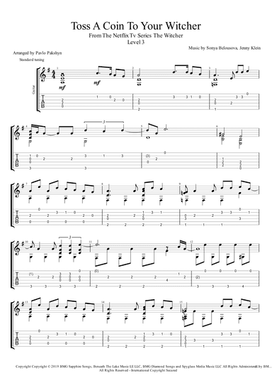 Toss A Coin To Your Witcher (arr. Pavlo Pakshyn)