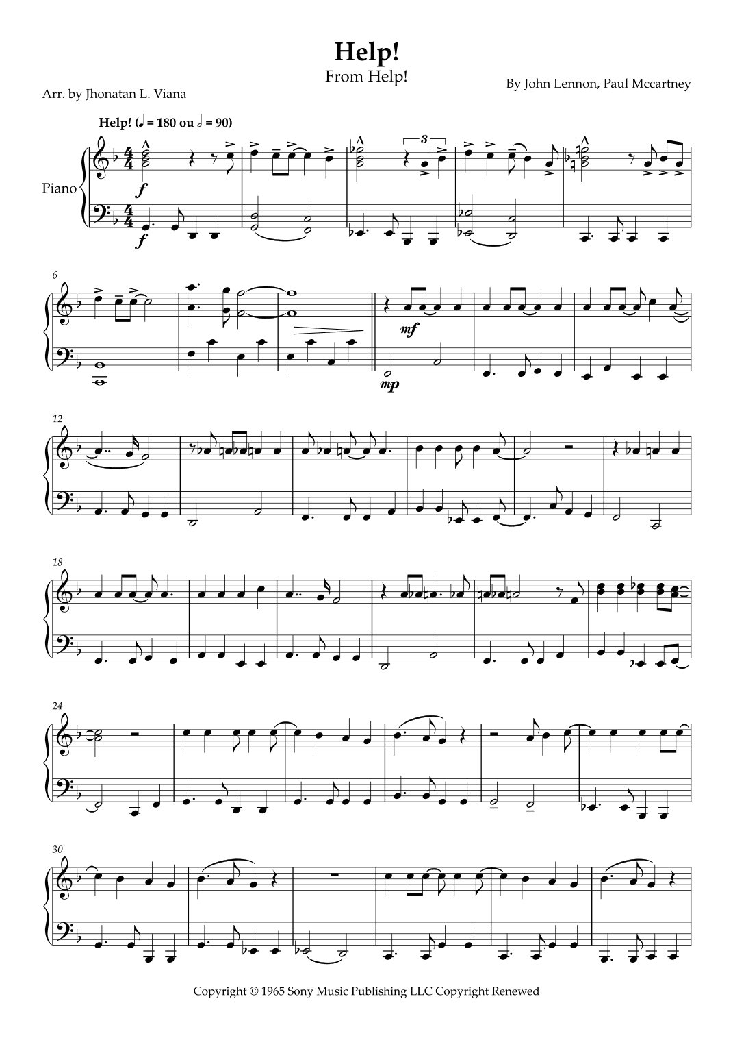 Help! (arr. Jhonatan Lucio Viana)