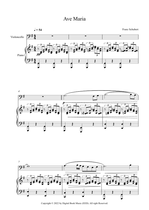 Ave Maria - Franz Schubert (Cello + Piano) (arr. Digital Book Music)