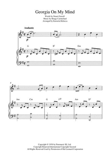 Georgia On My Mind (arr. Kaiserin Rebecca)