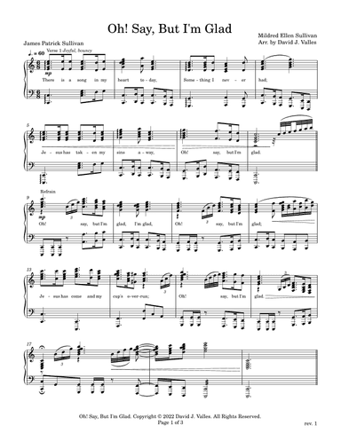 Oh! Say, but I'm Glad (arr. David J. Valles)