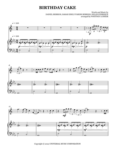 Birthday Cake (arr. Whitney Lussier)