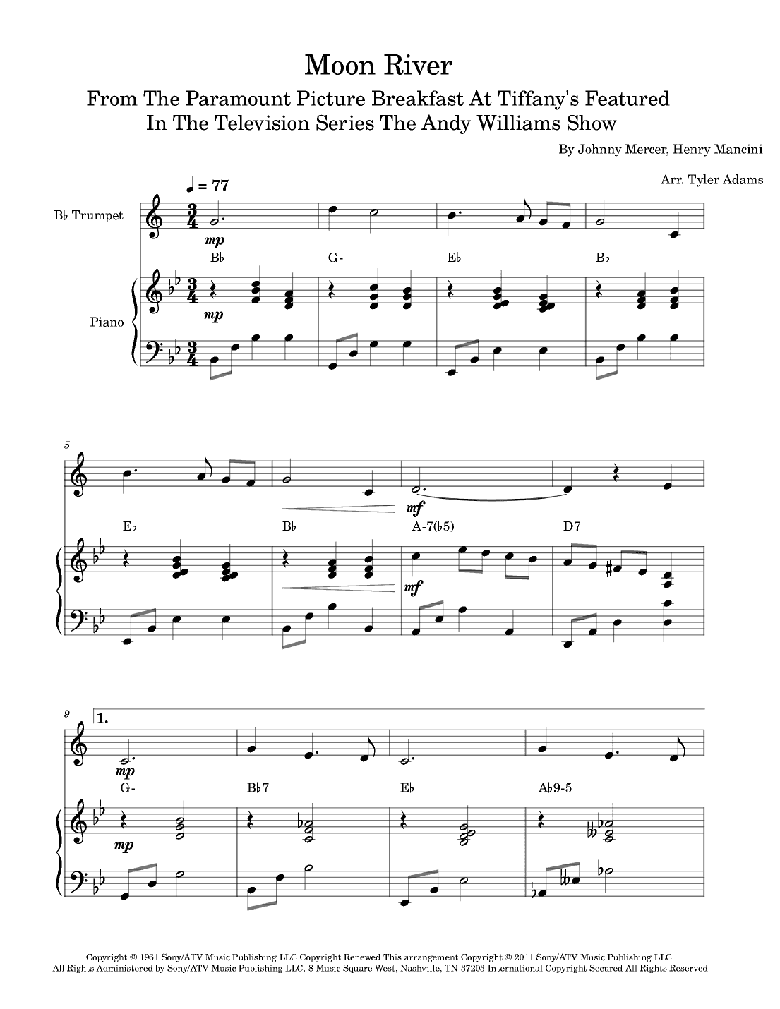 Moon River (arr. Tyler Adams)