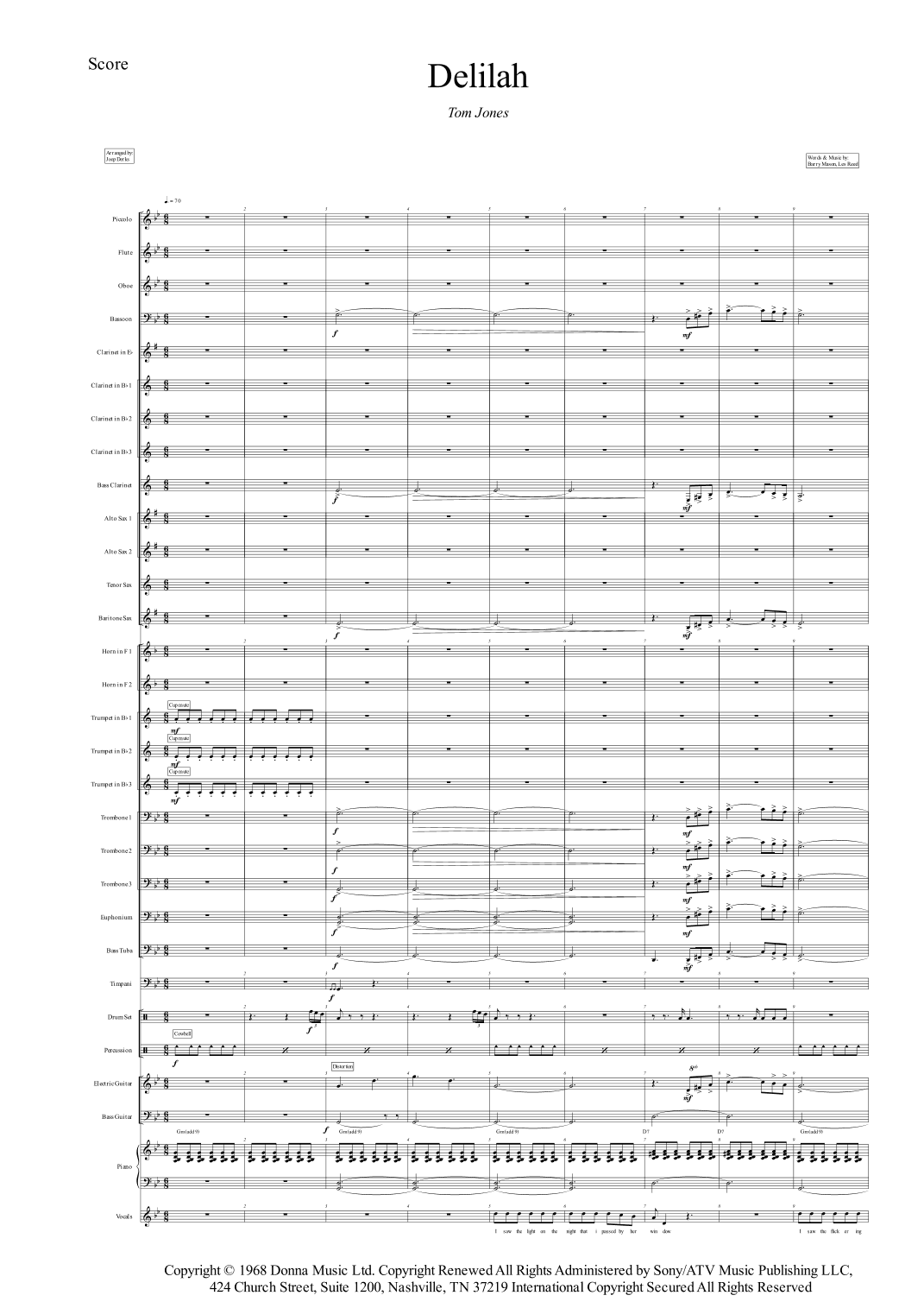 Delilah (arr. Joop Derks)