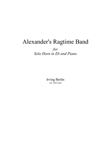 Alexander's Ragtime Band (arr. Tim Curd.)