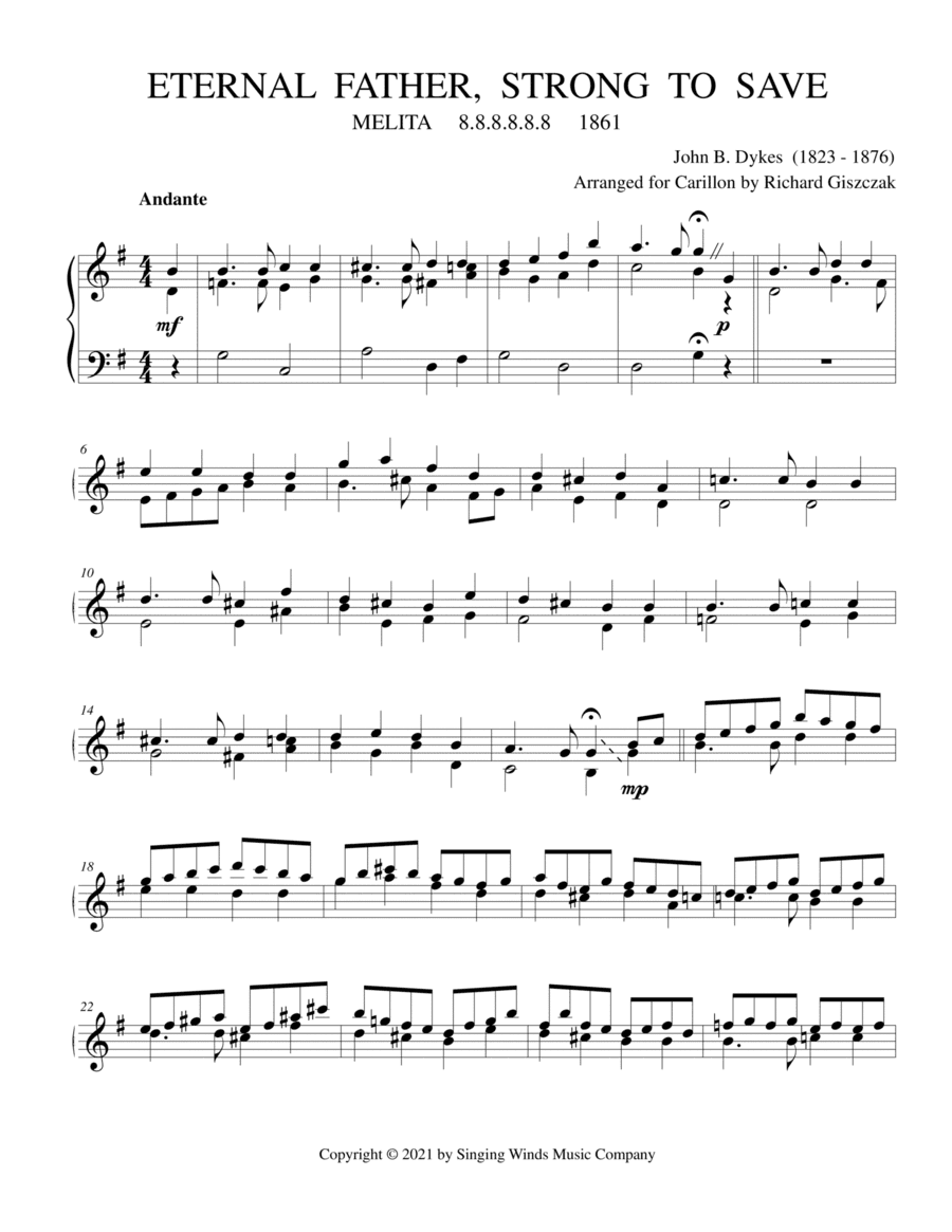 Eternal Father, Strong to Save (MELITA) (arr. Richard Giszczak)