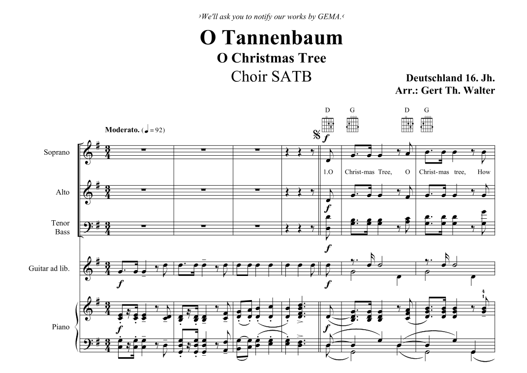 O Christmas Tree (arr. Gert Th. Walter)