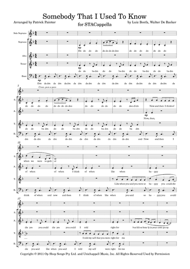 Somebody That I Used To Know (arr. Patrick Painter)