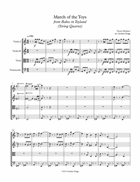 March of the Toys from Babes in Toyland (String Quartet) (arr. Jordan Grigg)