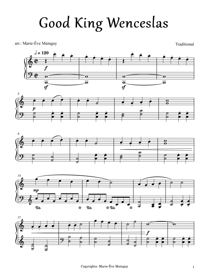 Good King Wenceslas (arr. Marie-Ève Mainguy)