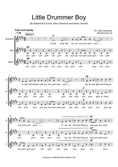 The Little Drummer Boy (arr. Jake Alexander)