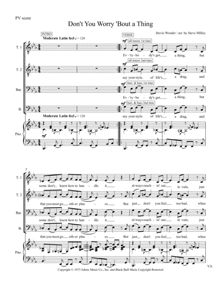 Don't You Worry 'bout A Thing (arr. Steve Milloy)