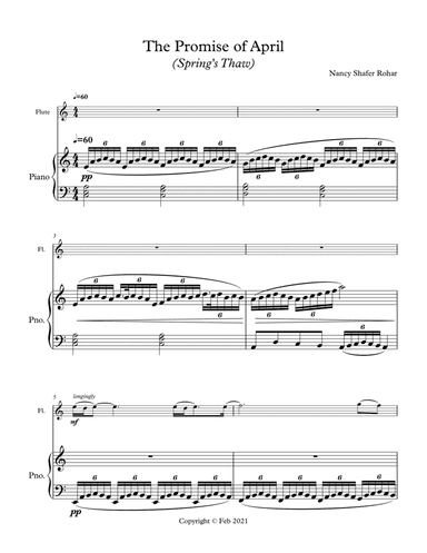 The Promise of April (Spring's Thaw) for flute and piano