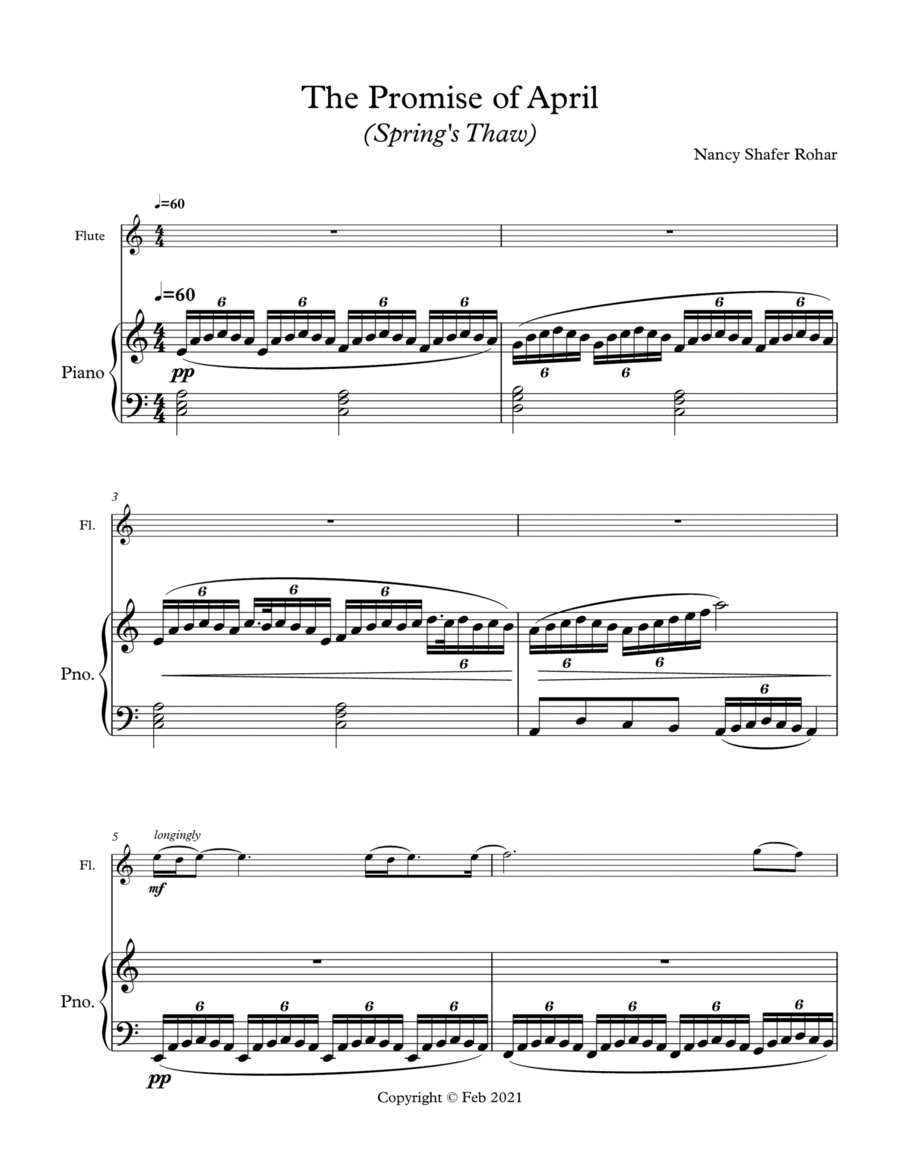The Promise of April (Spring's Thaw) for flute and piano