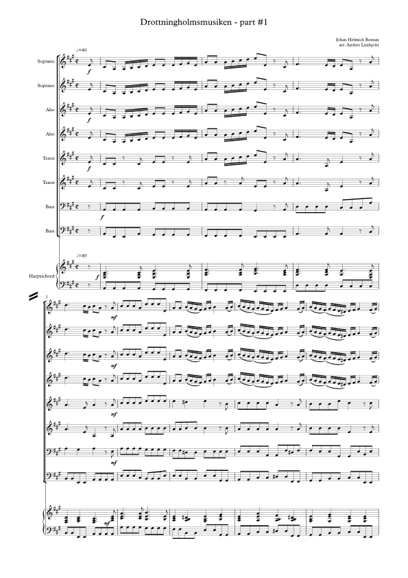 Drottningholmsmusiken - Part #1 (arr. Anders Lindqvist)