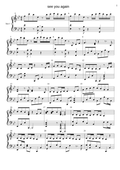 See You Again (arr. Charlie Puth)