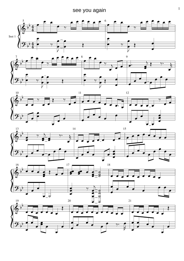 See You Again (arr. Charlie Puth)