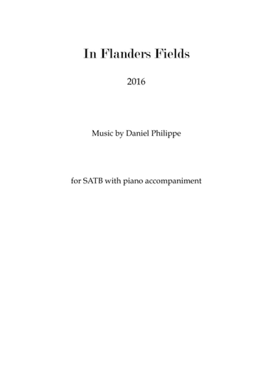 In Flanders Fields - SATB with piano accompaniment
