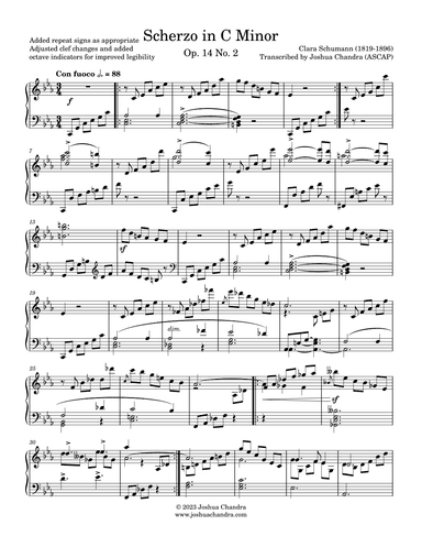Scherzo in C Minor, Op. 14 No. 2 (arr. Joshua Chandra)