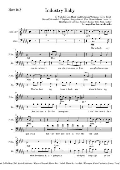 Industry Baby (arr. Caracol Tracks)