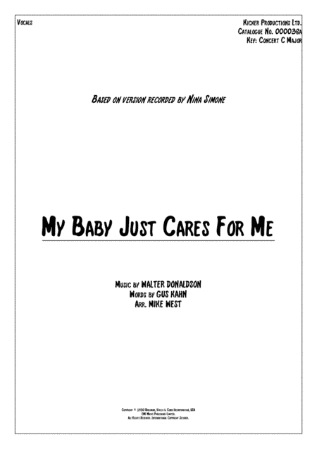 My Baby Just Cares For Me (arr. Mike West)